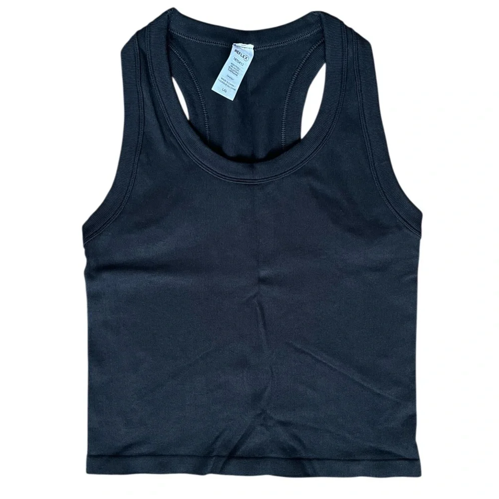 Reflex Ribbed Racerback Tank Black Size Large - Picture 2 of 5